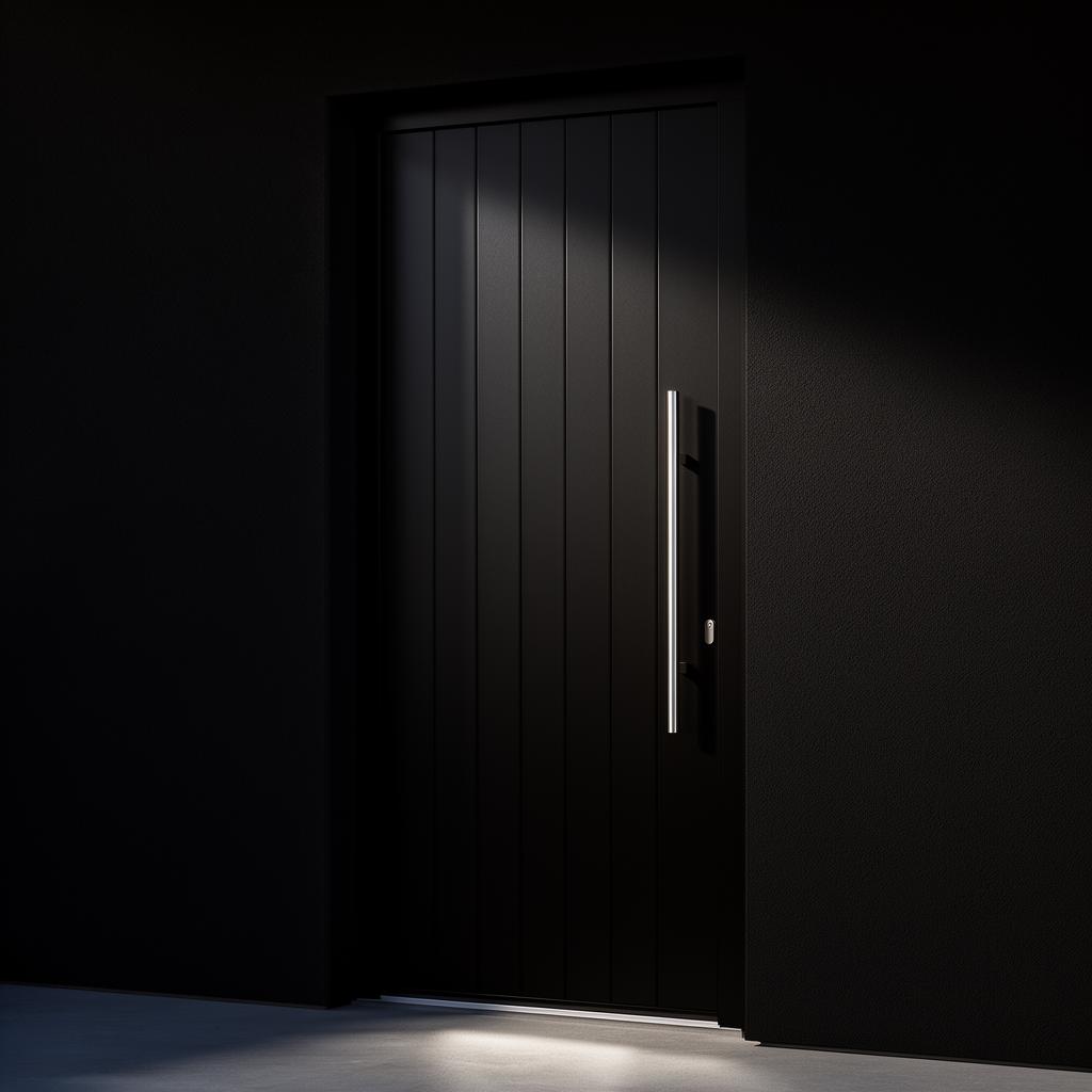 Modern dark exterior door